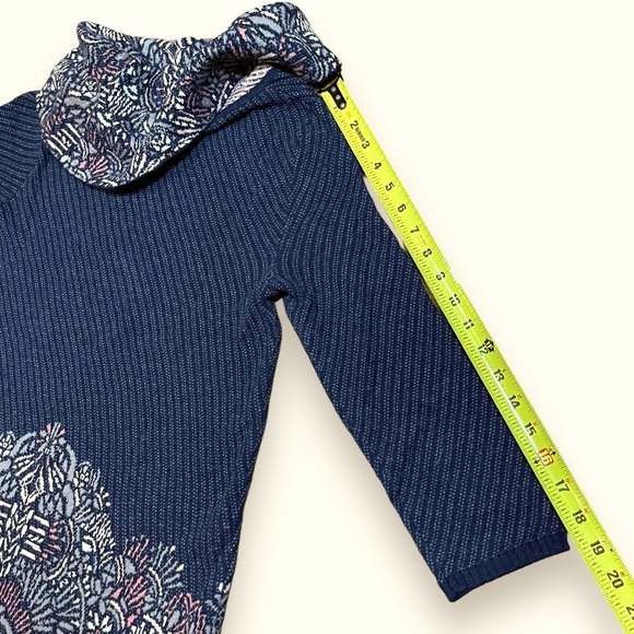 Anthropologie Moth Navy Imperial Garden Tunic Sweater Dress XS Wool Alpaca - Picture 16 of 16